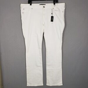 Express Women's Barely Boot Low Rise Jeans White Denim Y2K Style Sz 18 Long NWT